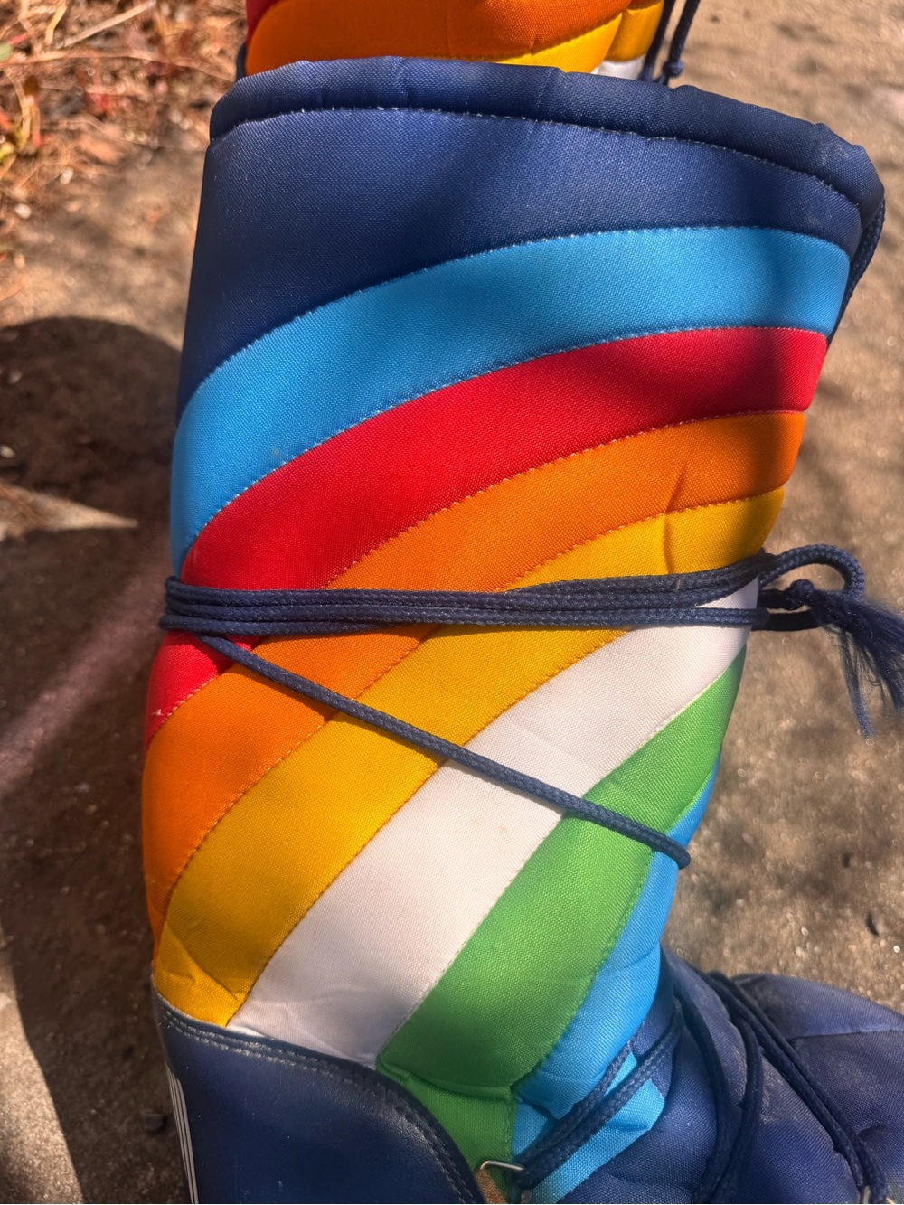 Moon boots Color-Block rainbow Moon Boots with Rainbow Panels womens 8-10